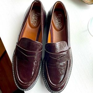 Franco Sarto Burgundy Balin Lug Sole Platform Loafers (New) - Perfect Condition!